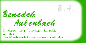 benedek aulenbach business card